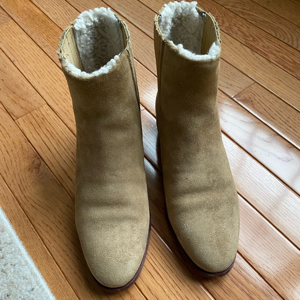 Jcrew suede booties with lining
